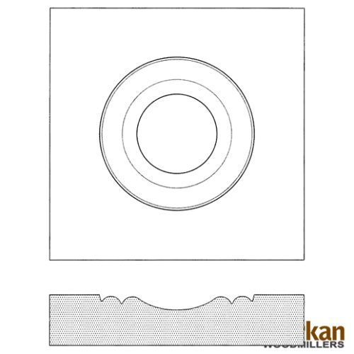 Rosette R-302 3-3/4"x 3-3/4"x 7/8"