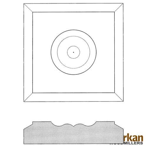 Rosette R-304 5-5/8"x 5-5/8"x 1-1/4"